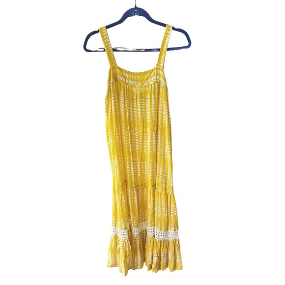 Lemlem Liya Kebede‎ Yellow Tiered Midi Dress Size Small - Picture 4 of 8